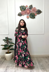 Gulab black georgette anarkali - kasumi.in